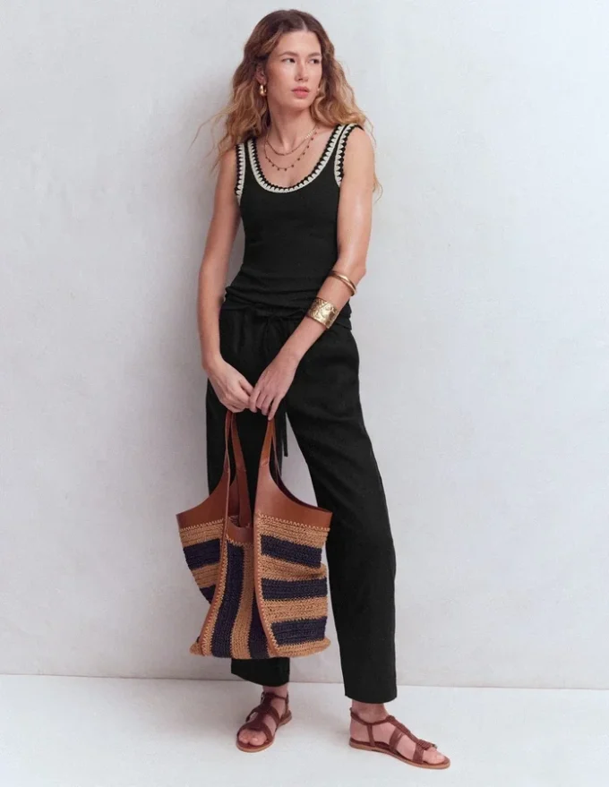 Maddie Trim Detail Vest Black Maddie Trim Detail Vest Black