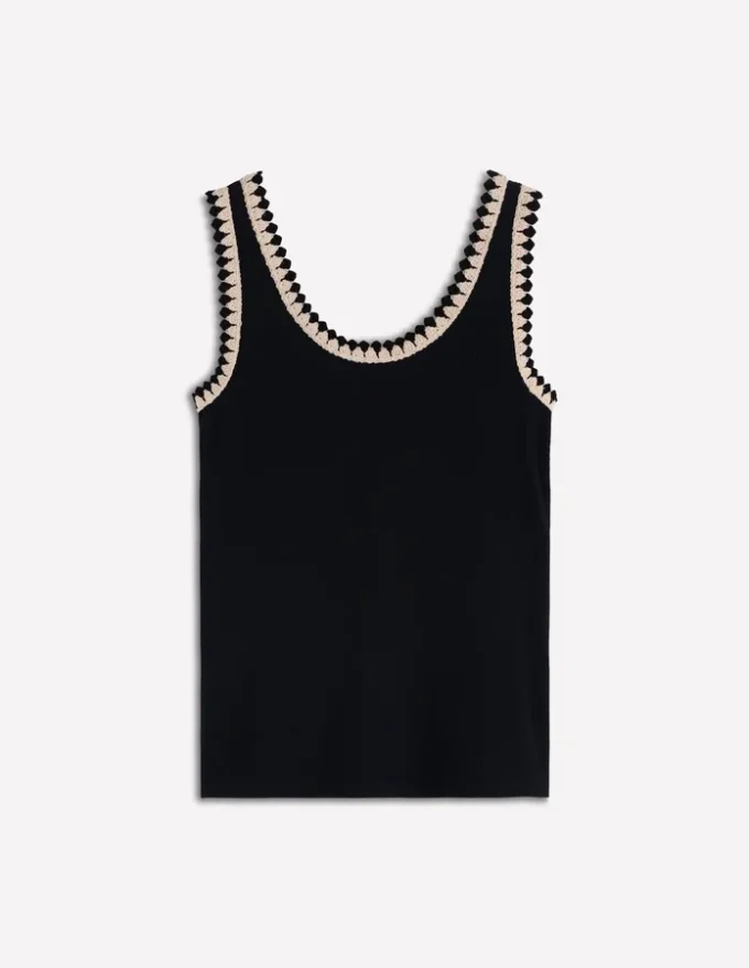 Maddie Trim Detail Vest Black Maddie Trim Detail Vest Black