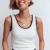 Maddie Trim Detail Vest Ivory Maddie Trim Detail Vest Ivory