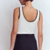 Maddie Trim Detail Vest Ivory Maddie Trim Detail Vest Ivory