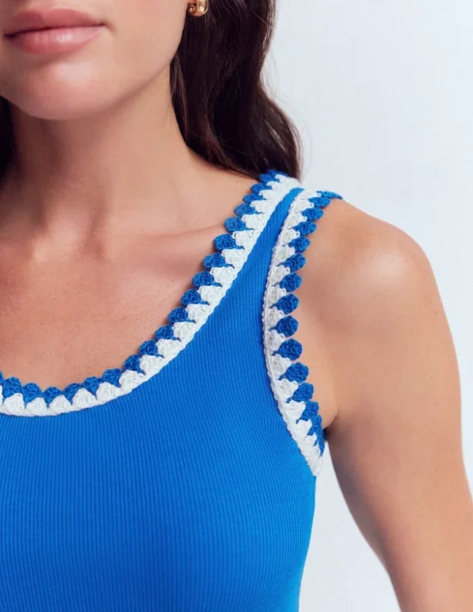 Maddie Trim Detail Vest Kingfisher Blue Maddie Trim Detail Vest Kingfisher Blue
