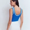 Maddie Trim Detail Vest Kingfisher Blue Maddie Trim Detail Vest Kingfisher Blue
