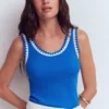 Maddie Trim Detail Vest Kingfisher Blue Maddie Trim Detail Vest Kingfisher Blue