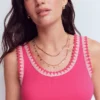 Maddie Trim Detail Vest Pink Peony Maddie Trim Detail Vest Pink Peony