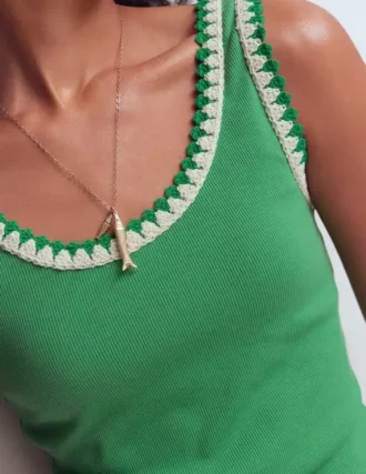 Maddie Trim Detail Vest Shamrock Green Maddie Trim Detail Vest Shamrock Green