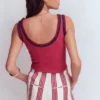 Maddie Trim Detail Vest Terracotta Red Maddie Trim Detail Vest Terracotta Red