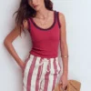 Maddie Trim Detail Vest Terracotta Red Maddie Trim Detail Vest Terracotta Red