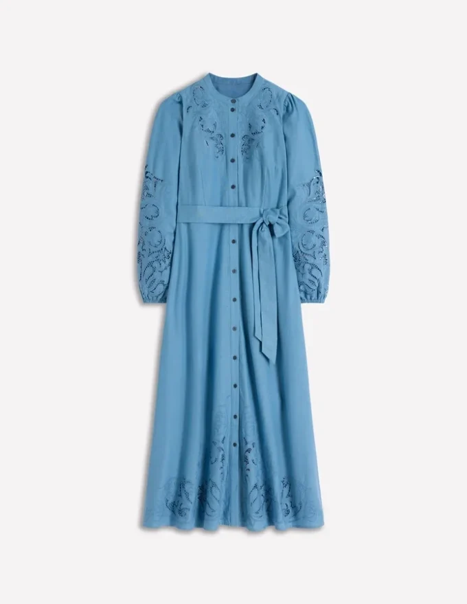 Mae Linen Blend Shirt Dress Blue Heaven Mae Linen Blend Shirt Dress Blue Heaven