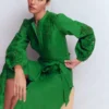 Mae Linen Blend Shirt Dress Highland Green Mae Linen Blend Shirt Dress Highland Green