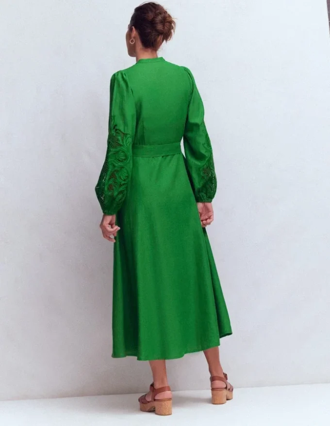 Mae Linen Blend Shirt Dress Highland Green Mae Linen Blend Shirt Dress Highland Green