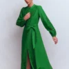 Mae Linen Blend Shirt Dress Highland Green Mae Linen Blend Shirt Dress Highland Green