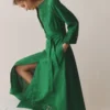 Mae Linen Blend Shirt Dress Highland Green Mae Linen Blend Shirt Dress Highland Green
