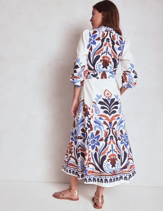 Mae Linen Blend Shirt Dress Multi, Elaborate Garden Mae Linen Blend Shirt Dress Multi, Elaborate Garden