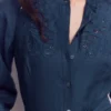 Mae Linen Blend Shirt Dress Navy Mae Linen Blend Shirt Dress Navy