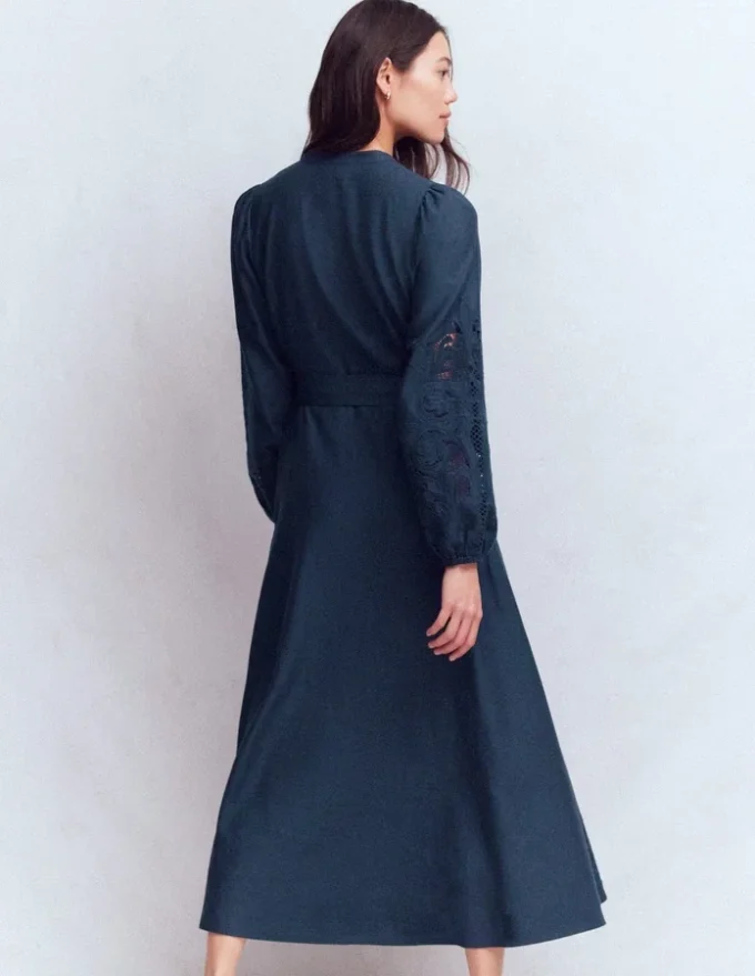 Mae Linen Blend Shirt Dress Navy Mae Linen Blend Shirt Dress Navy