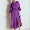 Mae Linen Blend Shirt Dress Royal Purple Mae Linen Blend Shirt Dress Royal Purple