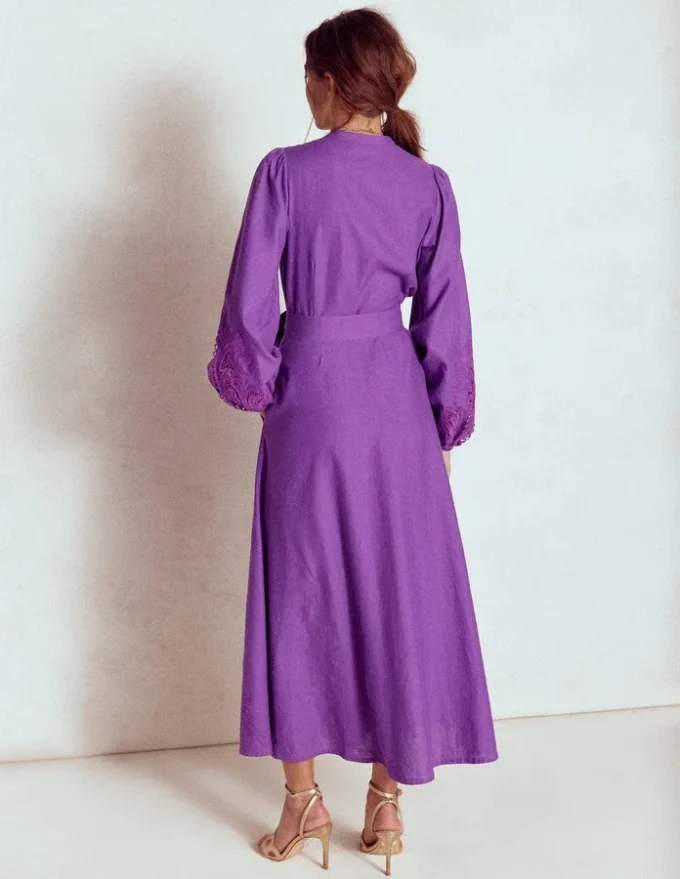 Mae Linen Blend Shirt Dress Royal Purple Mae Linen Blend Shirt Dress Royal Purple