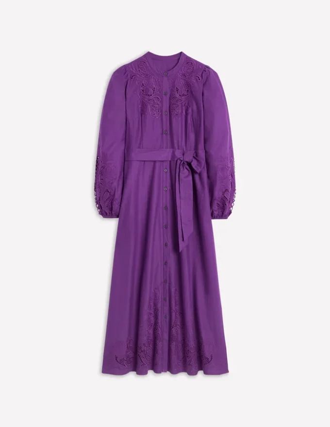 Mae Linen Blend Shirt Dress Royal Purple Mae Linen Blend Shirt Dress Royal Purple