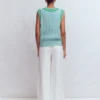 Maeve Cable V Neck Tank Blue, Green Maeve Cable V Neck Tank Blue, Green