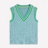 Maeve Cable V Neck Tank Blue, Green Maeve Cable V Neck Tank Blue, Green