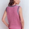 Maeve Cable V Neck Tank Pink, Red Maeve Cable V Neck Tank Pink, Red
