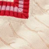 Maeve Textured Cotton Jumper Ivory Cable, Red Maeve Textured Cotton Jumper Ivory Cable, Red