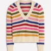 Maeve Textured Cotton Jumper Multi Stripe