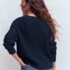 Maeve Textured Cotton Jumper Navy Maeve Textured Cotton Jumper Navy