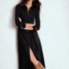 Marcia Jersey Shirt Dress Black Marcia Jersey Shirt Dress Black