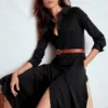 Marcia Jersey Shirt Dress Black Marcia Jersey Shirt Dress Black