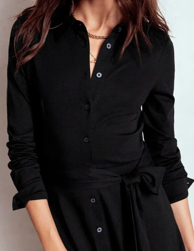 Marcia Jersey Shirt Dress Black Marcia Jersey Shirt Dress Black
