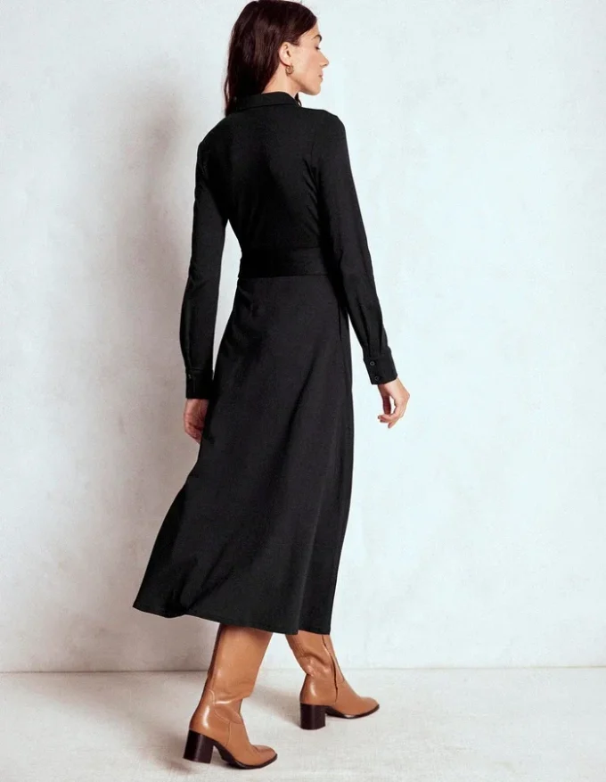 Marcia Jersey Shirt Dress Black Marcia Jersey Shirt Dress Black