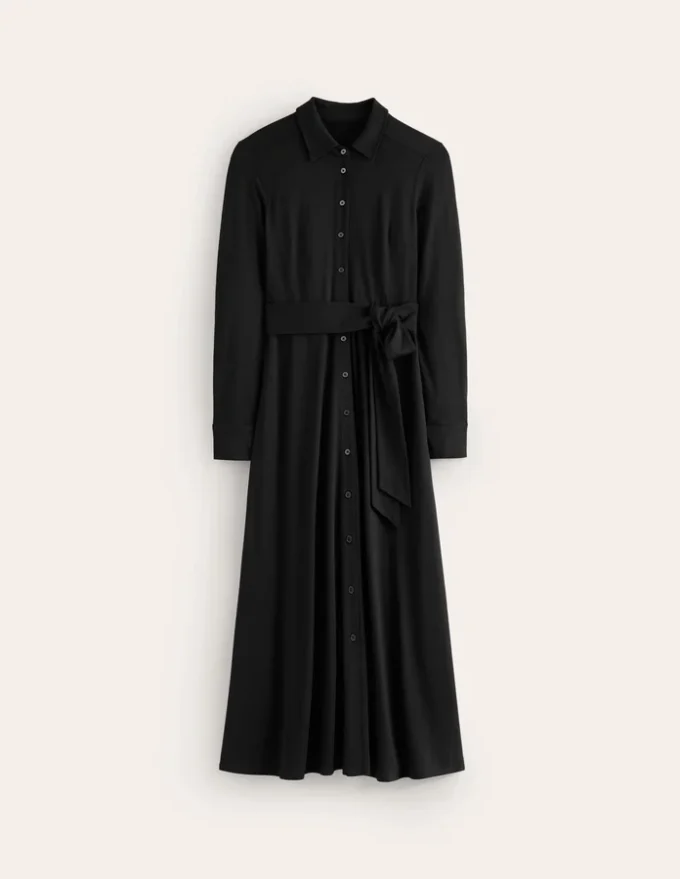 Marcia Jersey Shirt Dress Black Marcia Jersey Shirt Dress Black