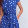 Marcia Jersey Shirt Dress Bright Blue, Painted Dot Marcia Jersey Shirt Dress Bright Blue, Painted Dot