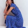 Marcia Jersey Shirt Dress Bright Blue, Painted Dot Marcia Jersey Shirt Dress Bright Blue, Painted Dot