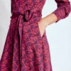 Marcia Jersey Shirt Dress Burgundy Red, Swooping Swallow