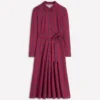 Marcia Jersey Shirt Dress Burgundy Red, Swooping Swallow