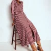 Marcia Jersey Shirt Dress Burnt Orange, Painted Dot Marcia Jersey Shirt Dress Burnt Orange, Painted Dot