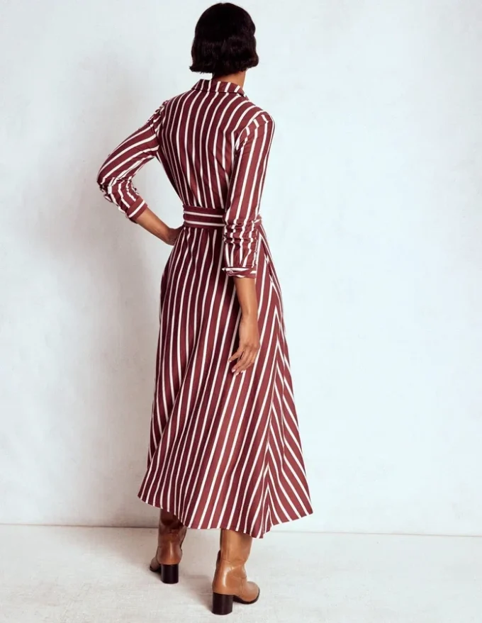 Marcia Jersey Shirt Dress Burnt Orange, Painted Dot Marcia Jersey Shirt Dress Burnt Orange, Painted Dot