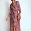 Marcia Jersey Shirt Dress Burnt Orange, Painted Dot Marcia Jersey Shirt Dress Burnt Orange, Painted Dot