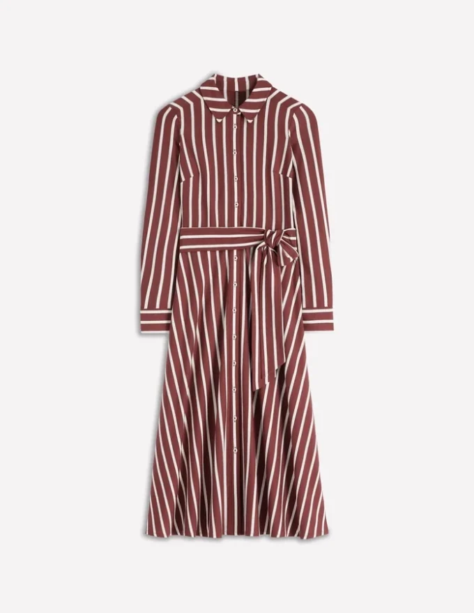 Marcia Jersey Shirt Dress Burnt Orange, Painted Dot Marcia Jersey Shirt Dress Burnt Orange, Painted Dot