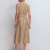 Marcia Jersey Shirt Dress Cognac and Ivory Stripe Marcia Jersey Shirt Dress Cognac and Ivory Stripe
