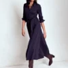Marcia Jersey Shirt Dress French Navy, Painted Dot Marcia Jersey Shirt Dress French Navy, Painted Dot