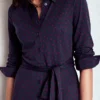 Marcia Jersey Shirt Dress French Navy, Painted Dot Marcia Jersey Shirt Dress French Navy, Painted Dot
