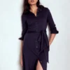 Marcia Jersey Shirt Dress French Navy, Painted Dot Marcia Jersey Shirt Dress French Navy, Painted Dot
