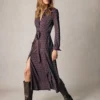 Marcia Jersey Shirt Dress French Navy, Square Geometric