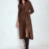 Marcia Jersey Shirt Dress Gingerbread and Navy Stripe Marcia Jersey Shirt Dress Gingerbread and Navy Stripe