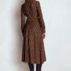 Marcia Jersey Shirt Dress Gingerbread and Navy Stripe Marcia Jersey Shirt Dress Gingerbread and Navy Stripe