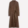 Marcia Jersey Shirt Dress Gingerbread and Navy Stripe Marcia Jersey Shirt Dress Gingerbread and Navy Stripe