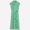 Marcia Jersey Shirt Dress Green and Ivory Stripe Marcia Jersey Shirt Dress Green and Ivory Stripe